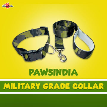 Pawsindia Army Collar & Leash set for Dogs - Large/ X-Large